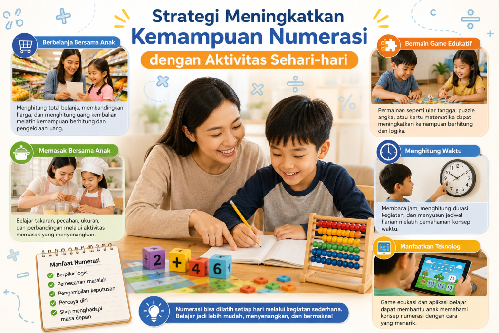 Strategi meningkatkan kemampuan numerasi anak melalui aktivitas sehari-hari